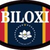 Flag Oval Biloxi Vinyl Sticker