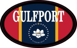 Flag Oval Gulfport Vinyl Sticker
