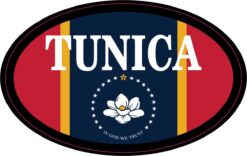 Mississippi Flag Oval Tunica Vinyl Sticker