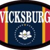 Mississippi Flag Vicksburg Vinyl Sticker