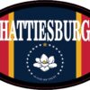 Flag Oval Hattiesburg Vinyl Sticker
