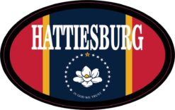 Flag Oval Hattiesburg Vinyl Sticker