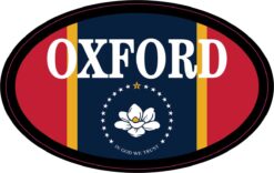 Mississippi Flag Oval Oxford Vinyl Sticker