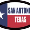 Flag Oval San Antonio Vinyl Sticker