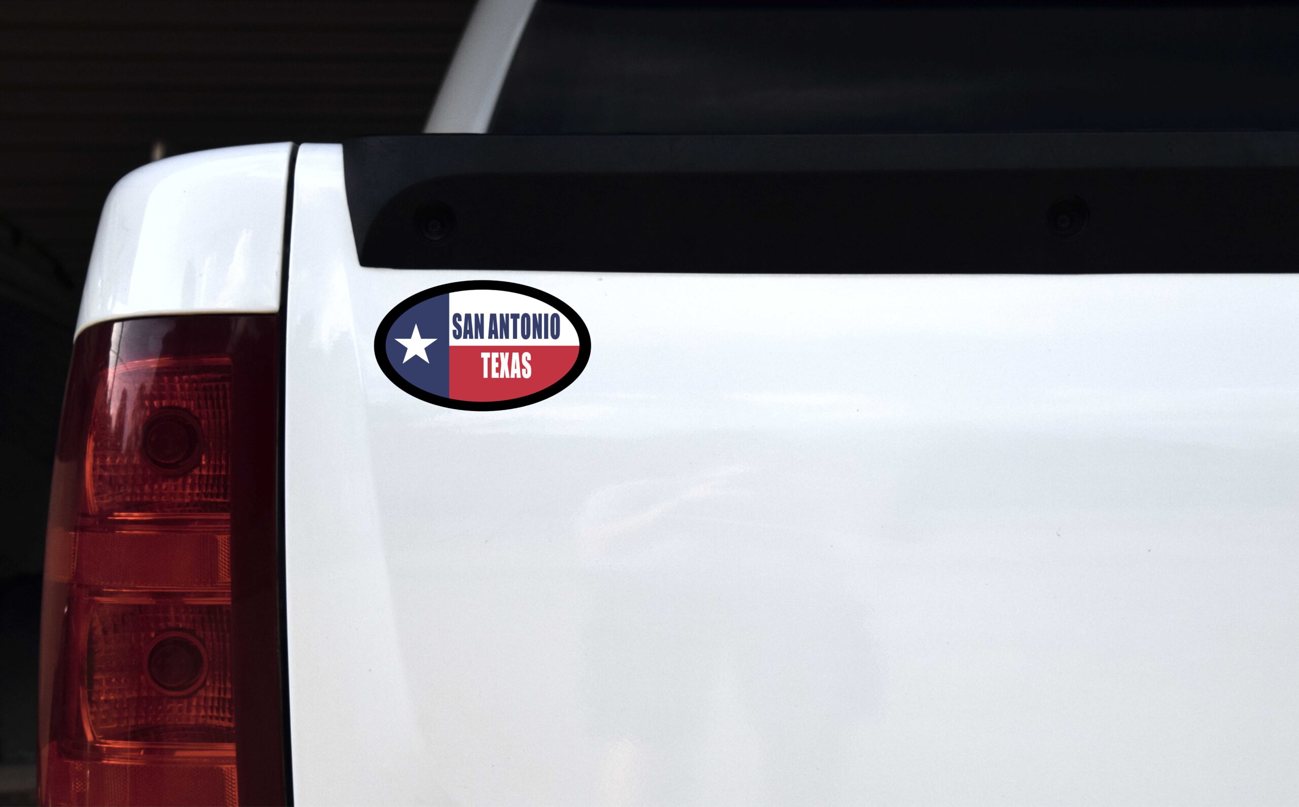 Flag Oval San Antonio Vinyl Sticker