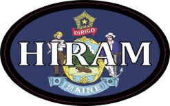 Maine Flag Oval Hiram Vinyl Sticker