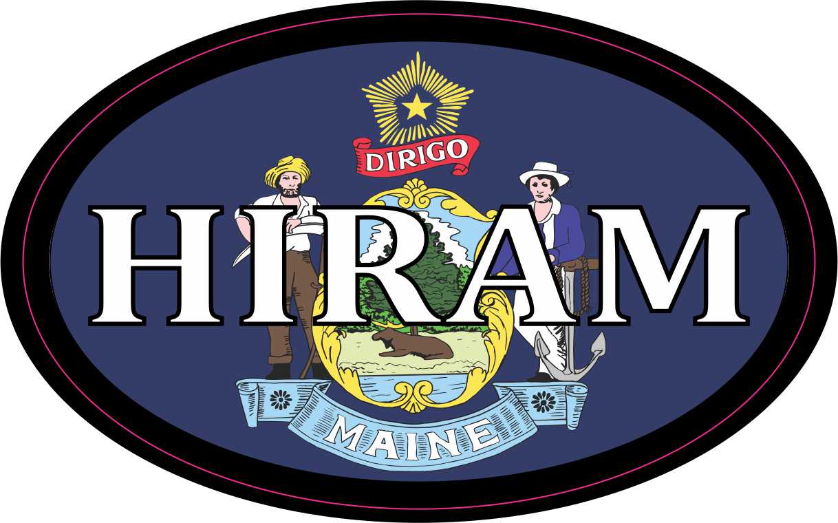 Maine Flag Oval Hiram Vinyl Sticker