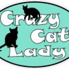 Oval Crazy Cat Lady Vinyl Sticker
