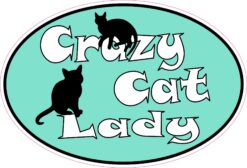 Oval Crazy Cat Lady Vinyl Sticker