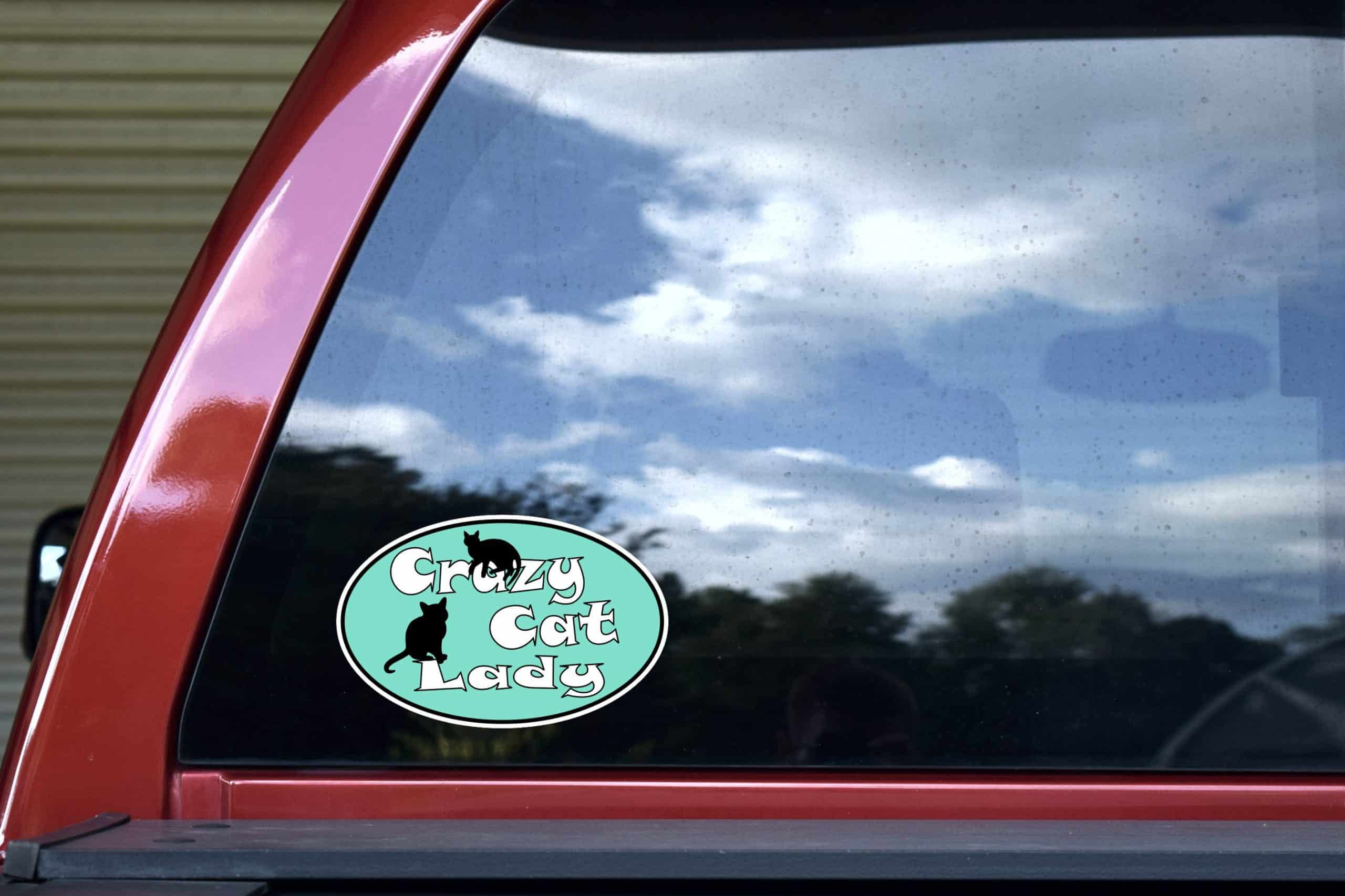 StickerTalk Oval Crazy Cat Lady Vinyl Sticker, 7 inches x 4.5 inches - Image 5