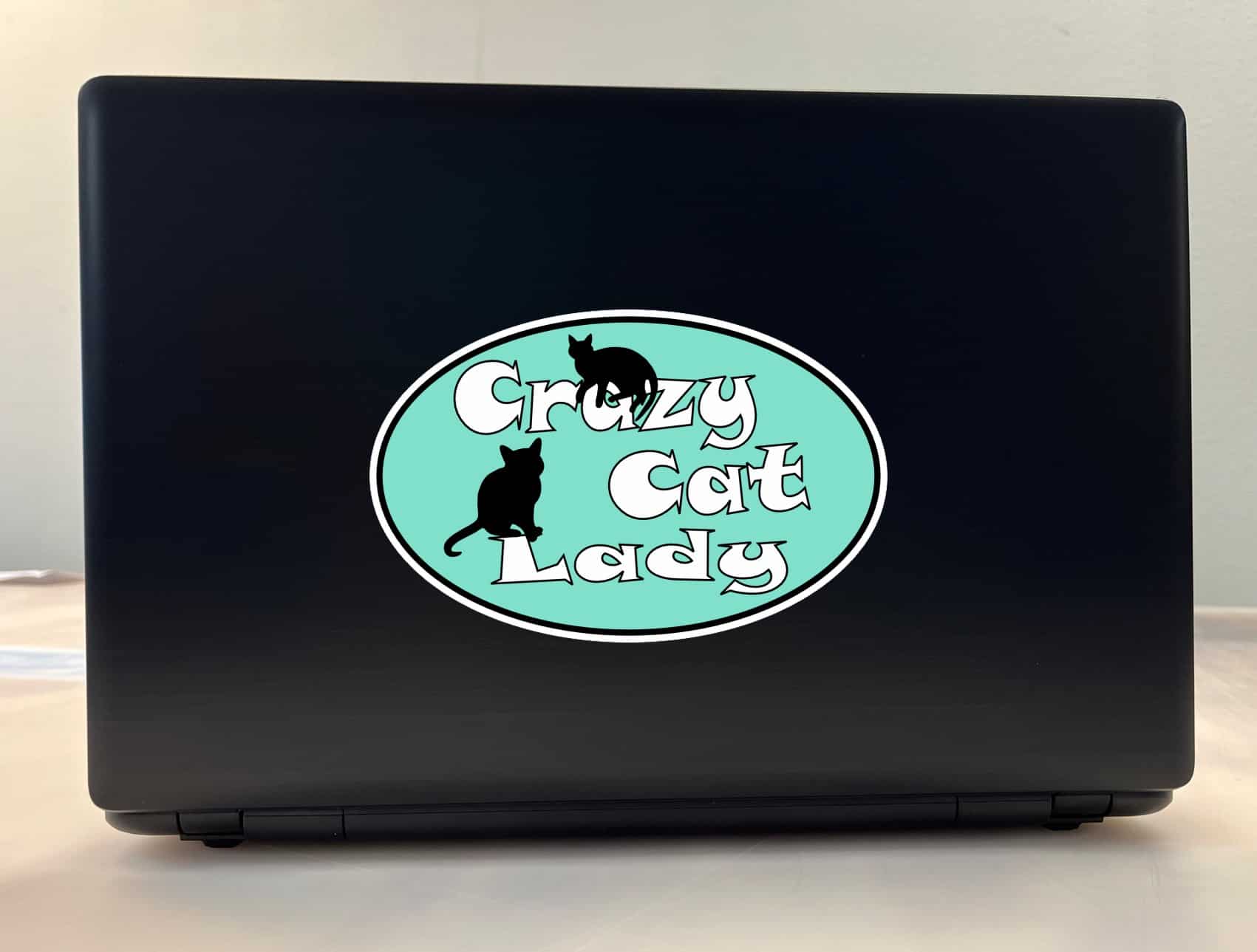 StickerTalk Oval Crazy Cat Lady Vinyl Sticker, 7 inches x 4.5 inches - Image 3