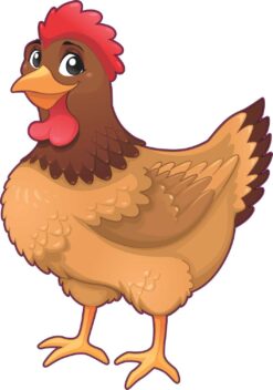 Left Facing Chicken Vinyl Sticker
