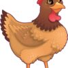 Right Facing Chicken Vinyl Sticker