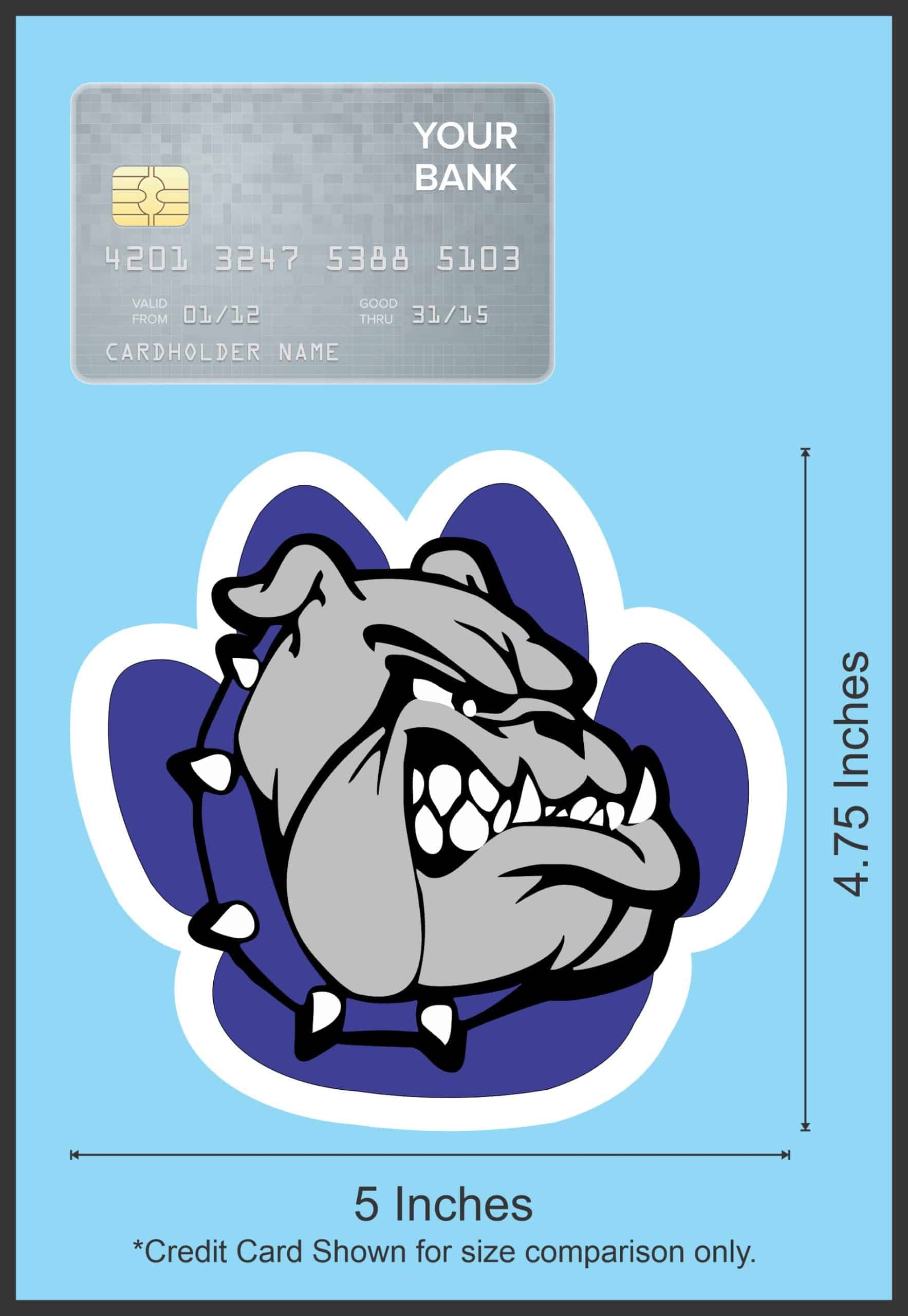 StickerTalk Blue and White Bulldog Paw Print Vinyl Sticker, 5 inches x 4.75 inches - Image 6