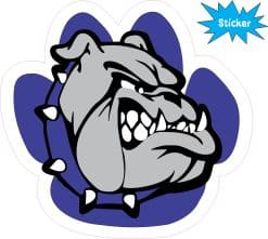 Alternative view of StickerTalk Blue and White Bulldog Paw Print Vinyl Sticker, 5 inches x 4.75 inches