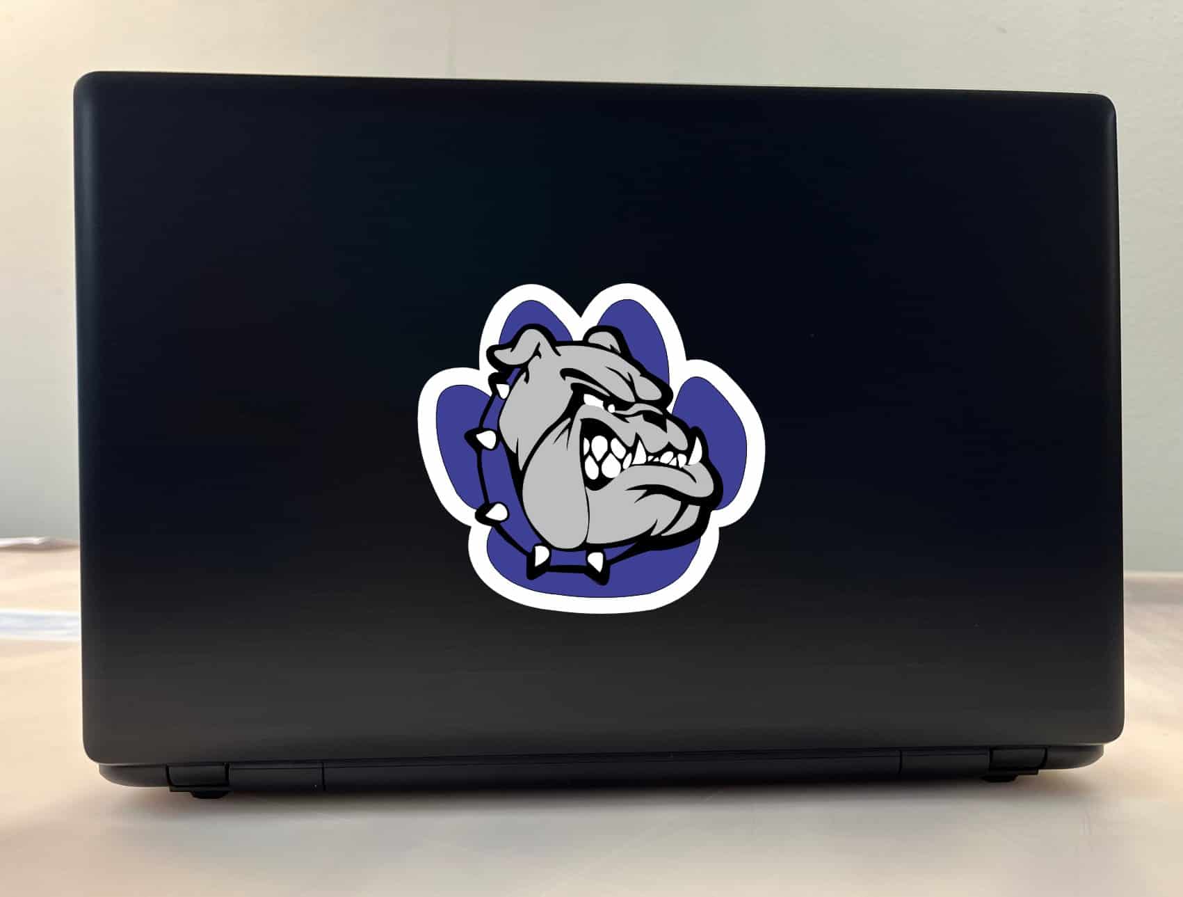 StickerTalk Blue and White Bulldog Paw Print Vinyl Sticker, 5 inches x 4.75 inches - Image 3