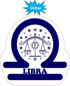 Alternative view of StickerTalk Libra Vinyl Sticker, 4 inches x 4 inches