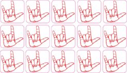 Red ASL I Love You Vinyl Stickers
