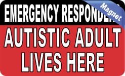 Alternative view of StickerTalk Autistic Adult Lives Here Magnet, 5 inches x 3 inche