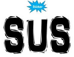 Alternative view of StickerTalk Sus Vinyl Sticker, 5 inches x 3 inches