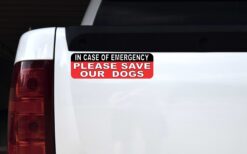 In Case of Emergency Save Our Dogs Vinyl Sticker