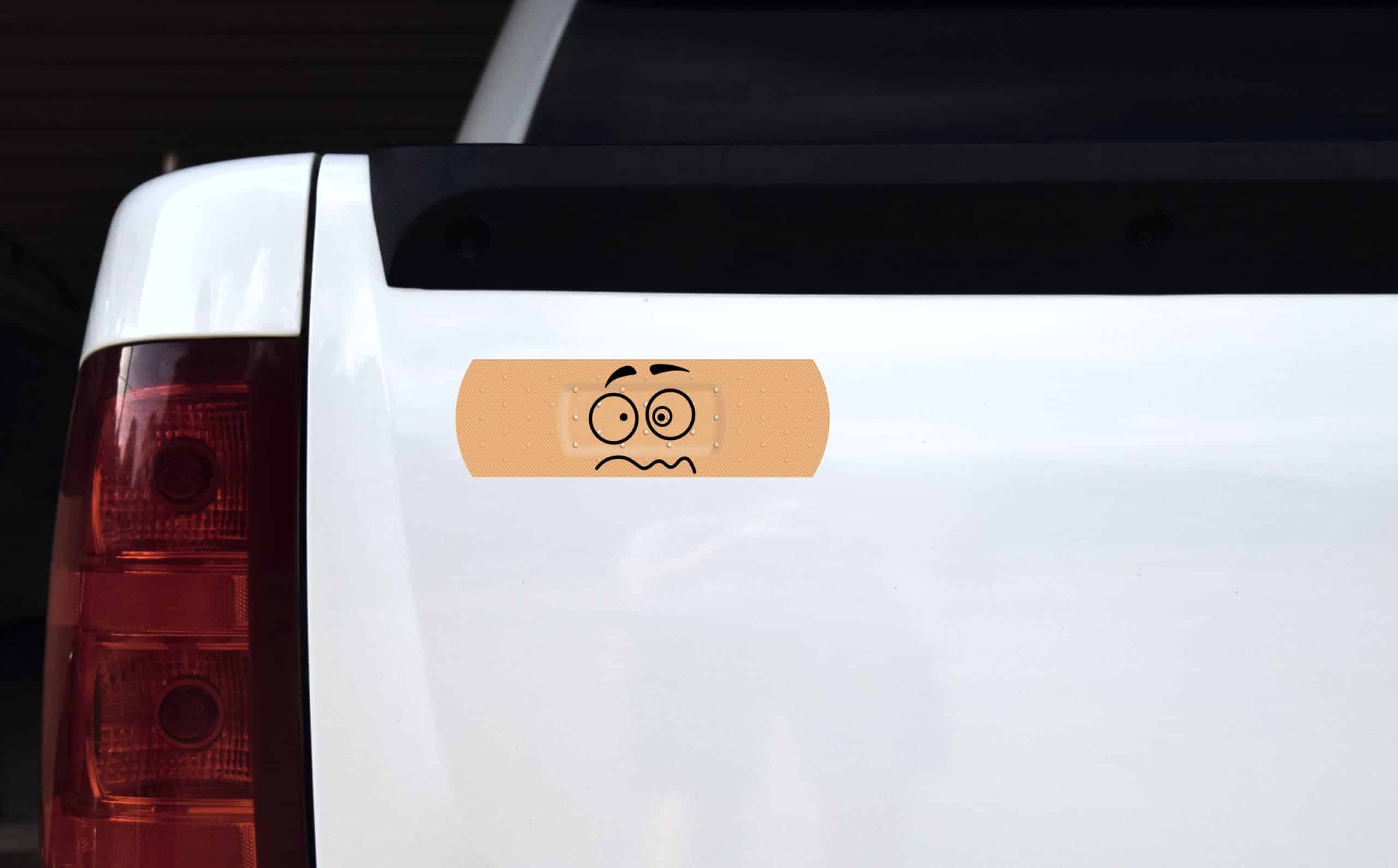StickerTalk Crazy Face Bandage Vinyl Sticker, 8 inches x 2.5 inches - Image 4