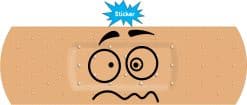 Alternative view of StickerTalk Crazy Face Bandage Vinyl Sticker, 8 inches x 2.5 inches