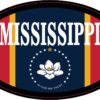 Flag Oval Mississippi Vinyl Sticker
