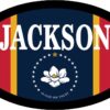 Mississippi Flag Oval Jackson Vinyl Sticker