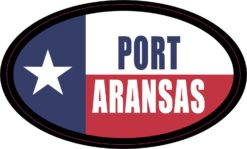 Flag Oval Port Aransas Vinyl Sticker