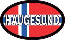 Oval Norway Flag Haugesund Vinyl Sticker