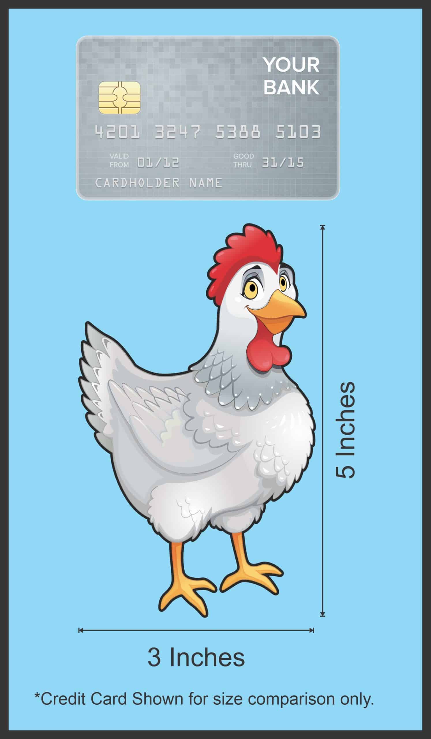 StickerTalk White Chicken Vinyl Sticker, 3 inches x 5 inches - Image 6
