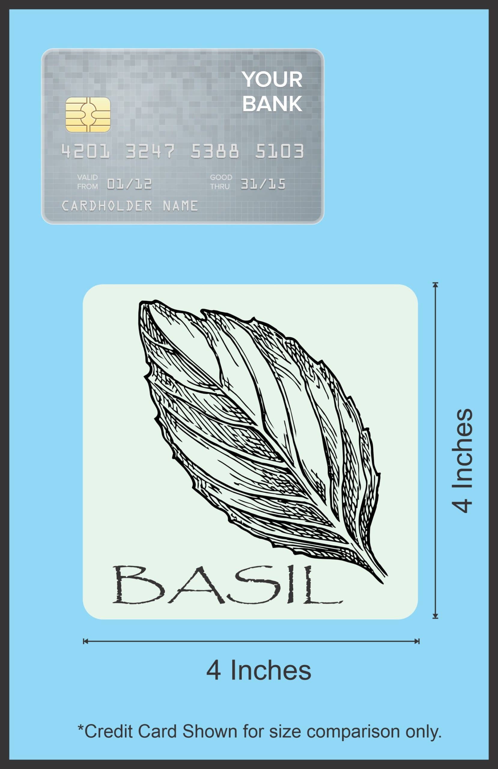 StickerTalk Basil Vinyl Sticker, 4 inches x 4 inches - Image 4