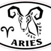 Oval Aries Vinyl Sticker
