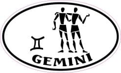 StickerTalk Oval Gemini Vinyl Sticker, 5 inches x 3 inches
