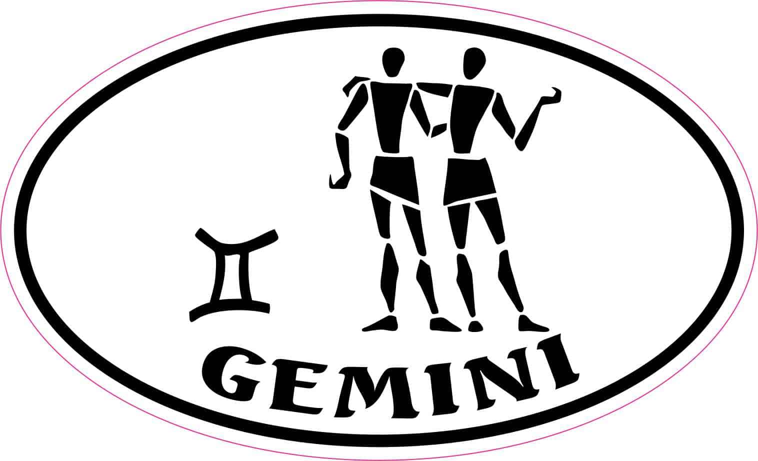 StickerTalk Oval Gemini Vinyl Sticker, 5 inches x 3 inches