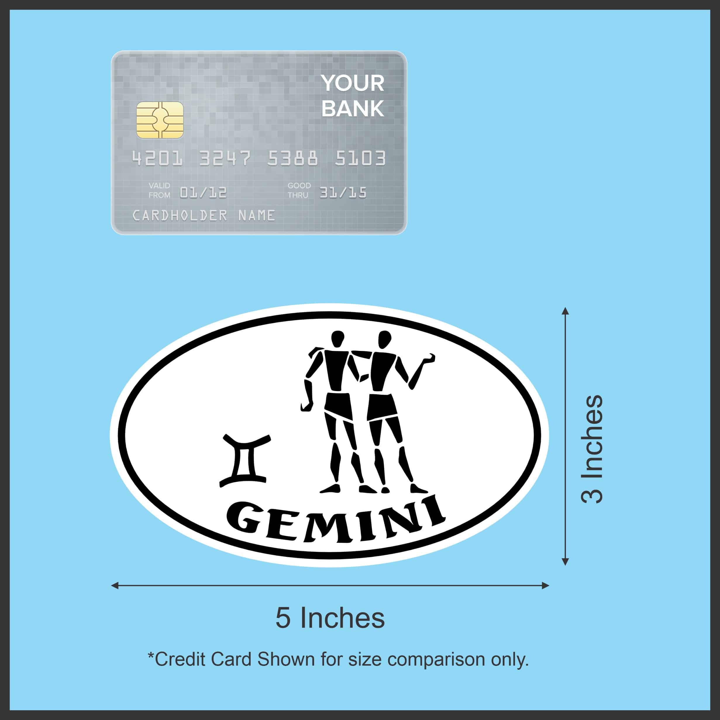 StickerTalk Oval Gemini Vinyl Sticker, 5 inches x 3 inches - Image 6