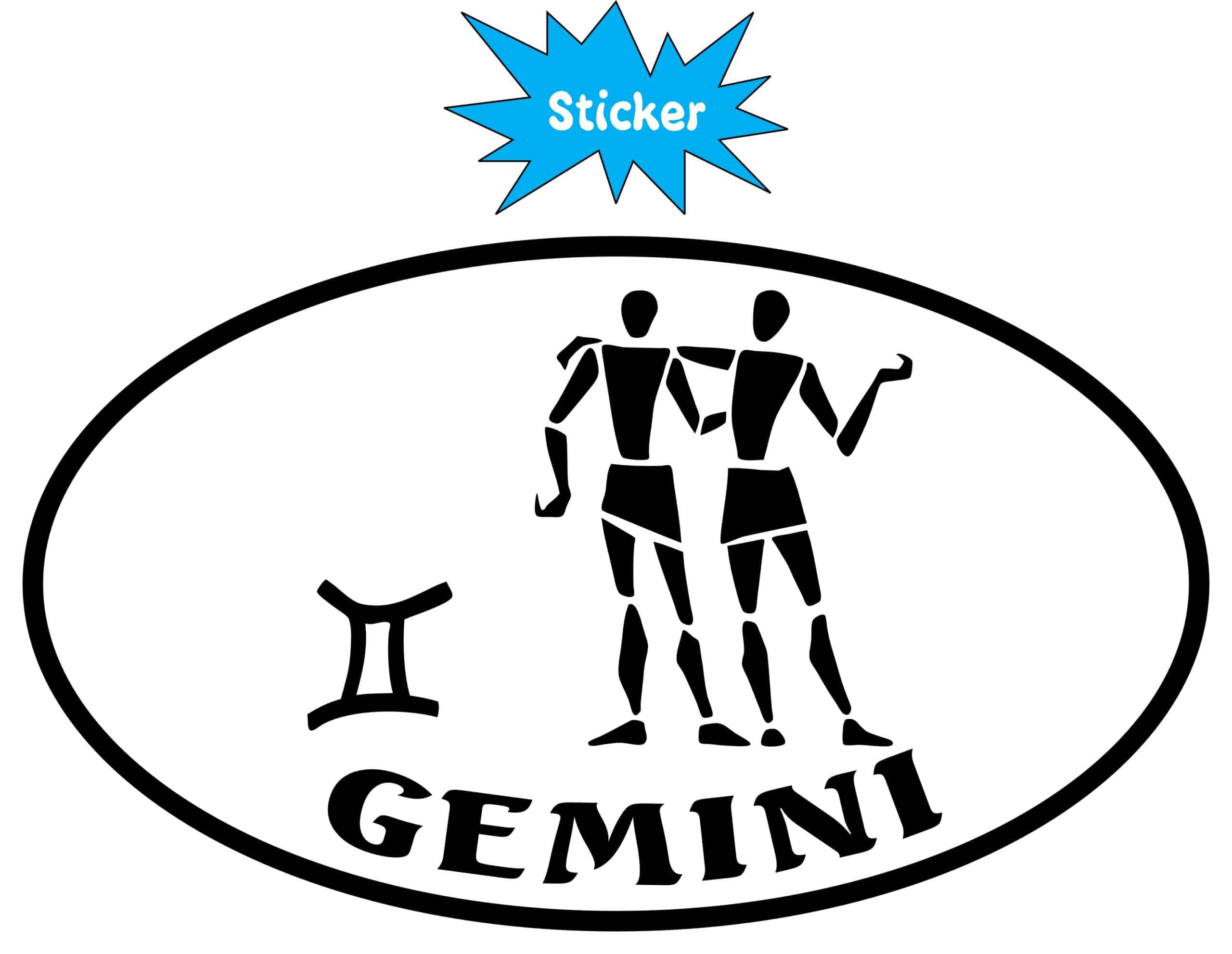 StickerTalk Oval Gemini Vinyl Sticker, 5 inches x 3 inches - Image 2