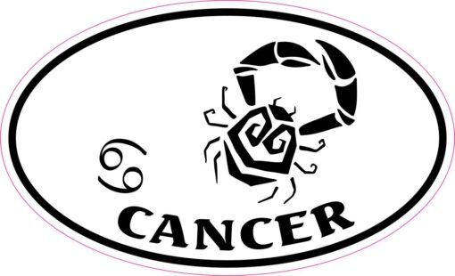 Oval Cancer Vinyl Sticker