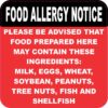 Food Allergy Notice Magnet