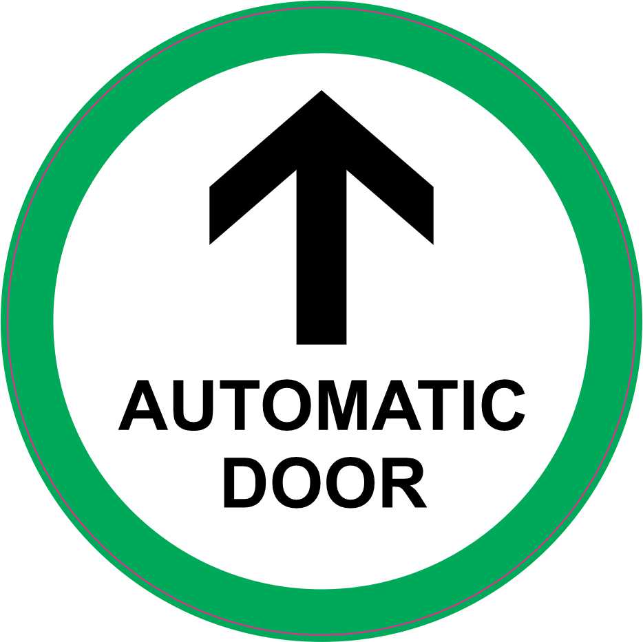 Green Circle Automatic Door Vinyl Sticker