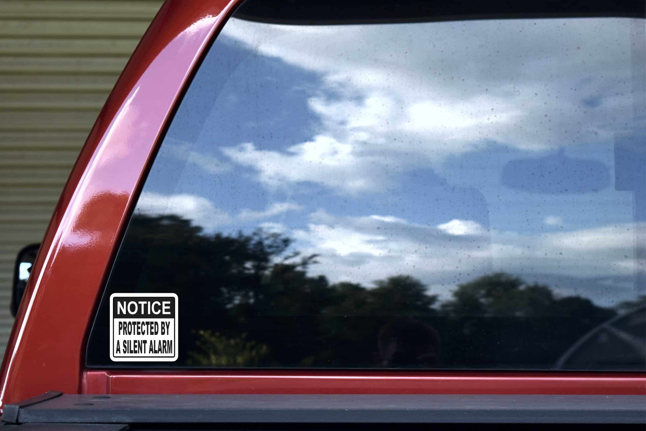 StickerTalk Protected by a Silent Alarm Vinyl Stickers, 1 sheet of 2 stickers, 3 inches x 3 inches each