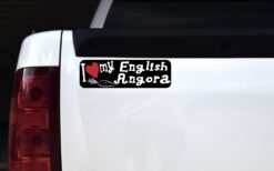 I Love My English Angora Rabbit Vinyl Sticker