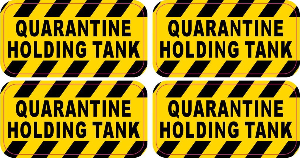 StickerTalk Quarantine Holding Tank Vinyl Stickers, 1 sheet of 4 ...