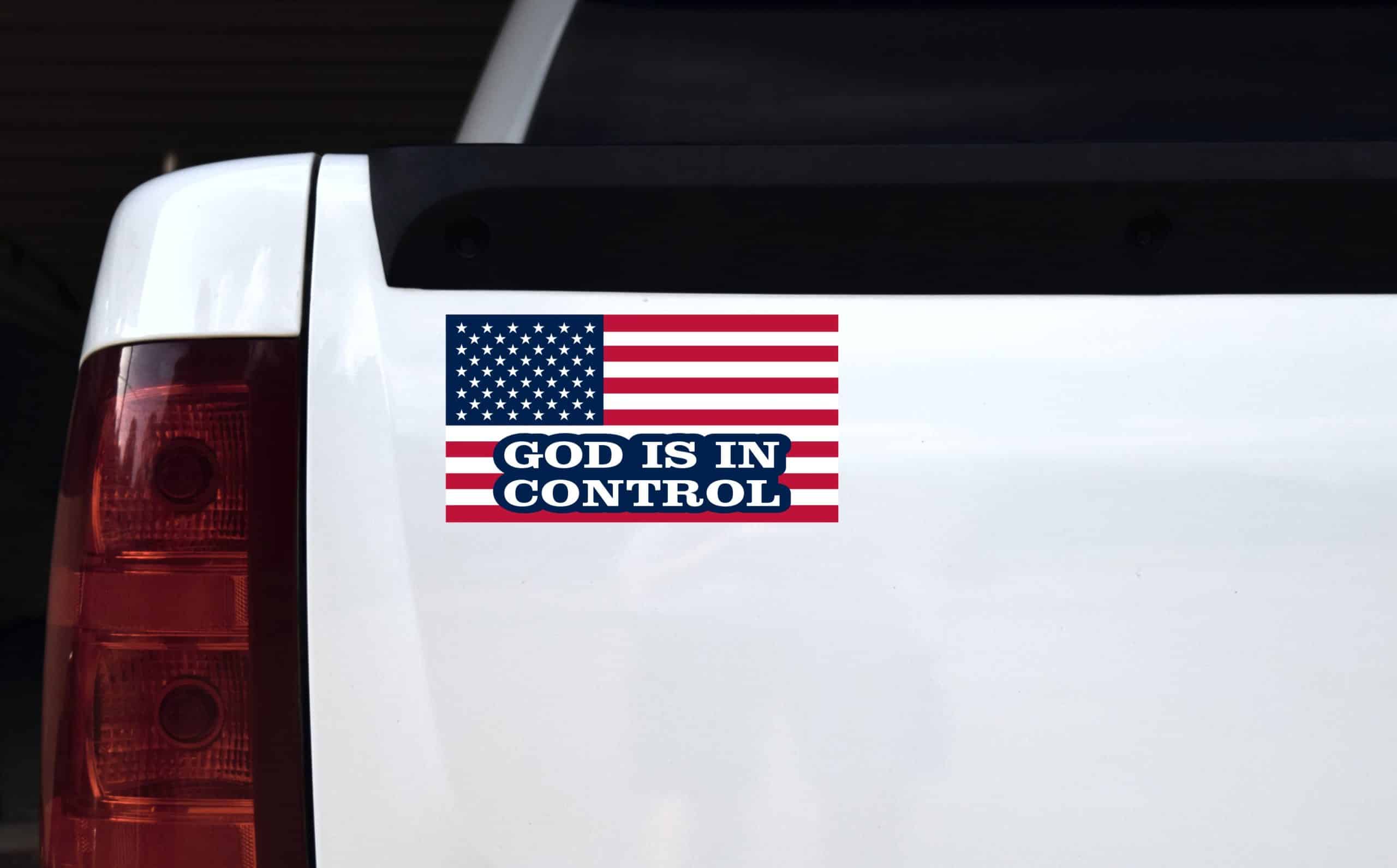 StickerTalk American Flag God Is in Control Magnet, 8.5 inches x 4.5 inches - Image 3