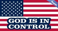 Alternative view of StickerTalk American Flag God Is in Control Magnet, 8.5 inches x 4.5 inches