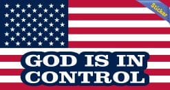 Alternative view of StickerTalk American Flag God Is in Control Vinyl Sticker, 8.5 inches by 4.5 inches