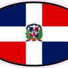 Oval Dominican Republic Flag Vinyl Sticker