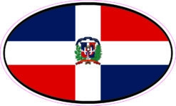Oval Dominican Republic Flag Vinyl Sticker