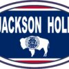 Flag Oval Jackson Hole Vinyl Sticker